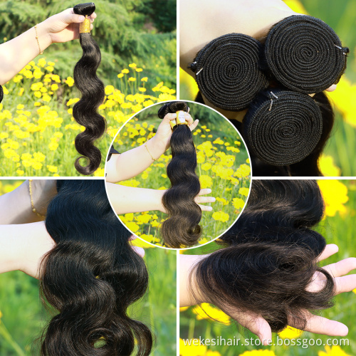 Same Day Shipping Weave Human Hair Bundles,Virgin Brazilian Hair 3 Bundles Ombre Body Wave Bundles With Closure